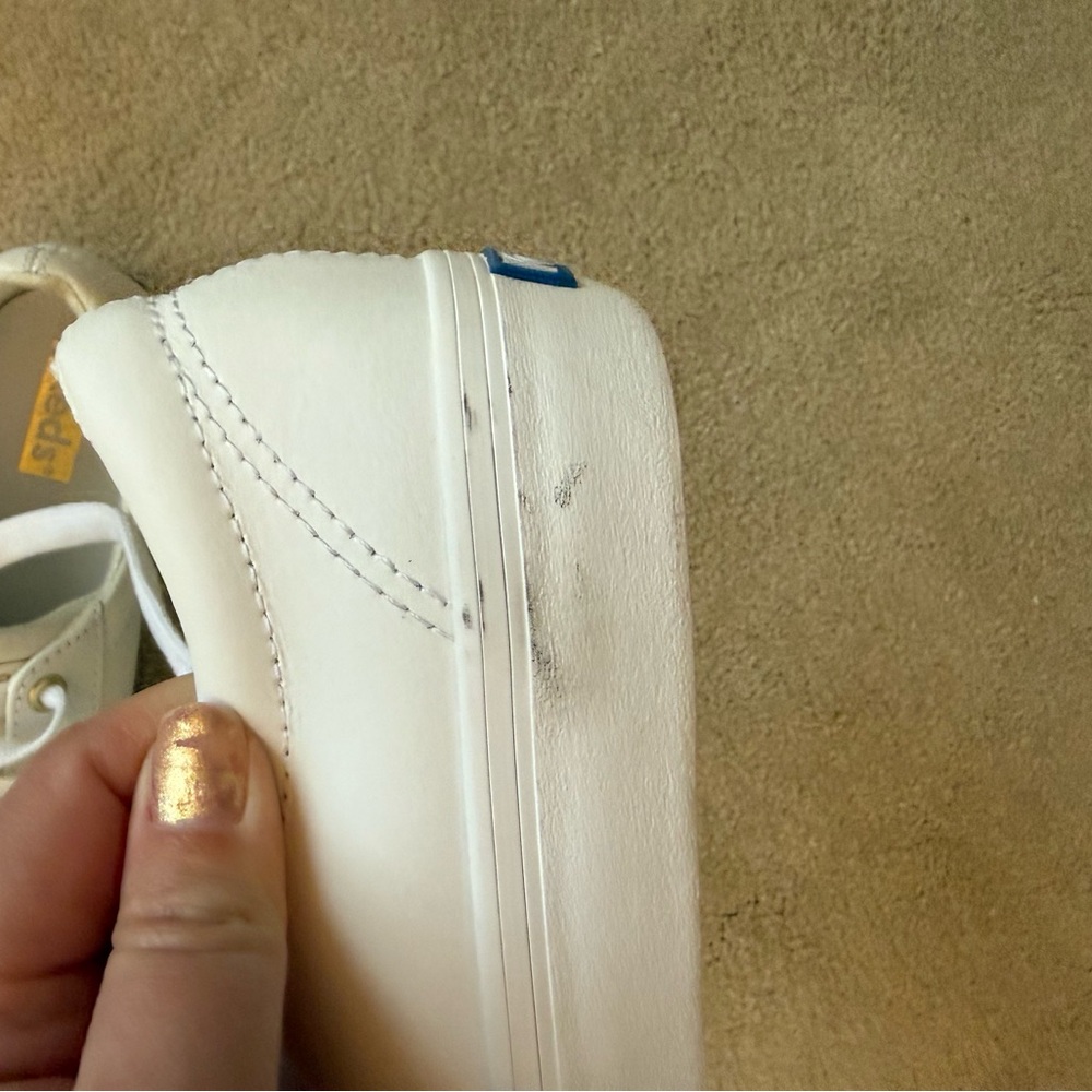 Keds White Sneakers with Gold Accents - Picture 4 of 5